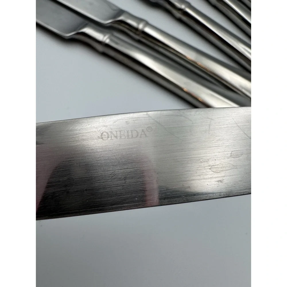 Vintage Oneida Stainless Julliard Dinner Knives Set Of‎ 8 Cube
